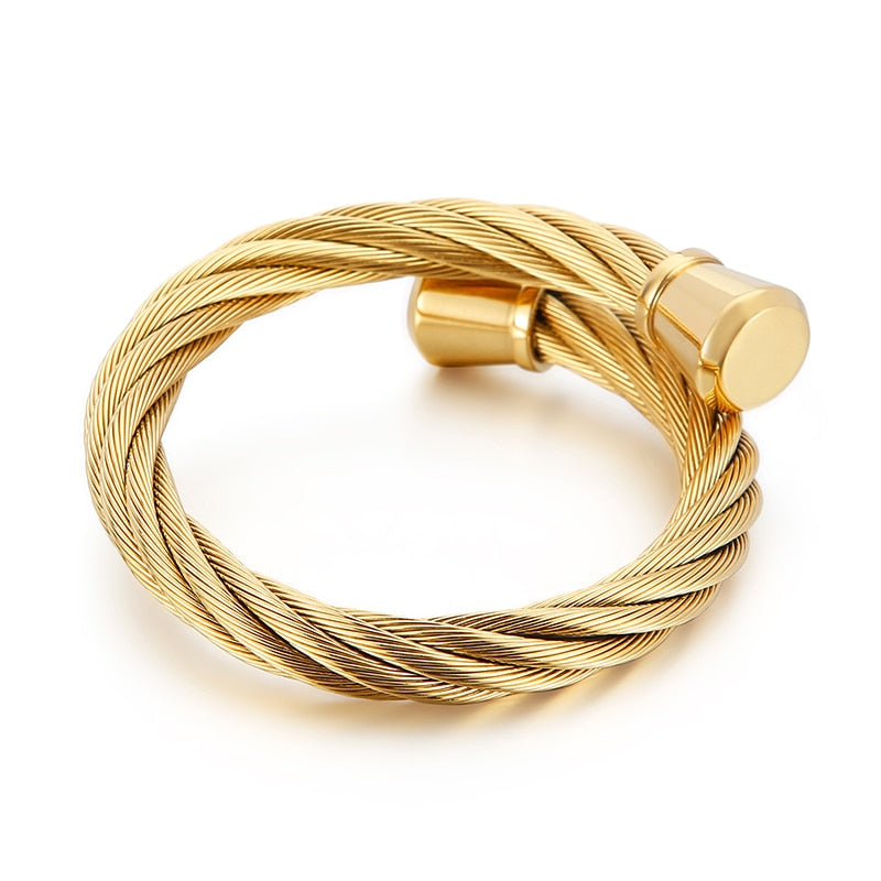 Rope-Woven Minimalist Bangle Bracelet