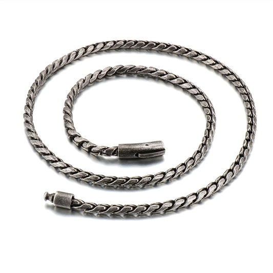Gunmetal S Link Snake Chain Necklace
