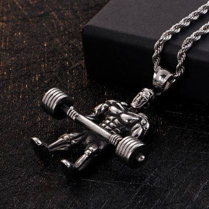 Heavy Duty Bodybuilder Icon Pendant Necklace