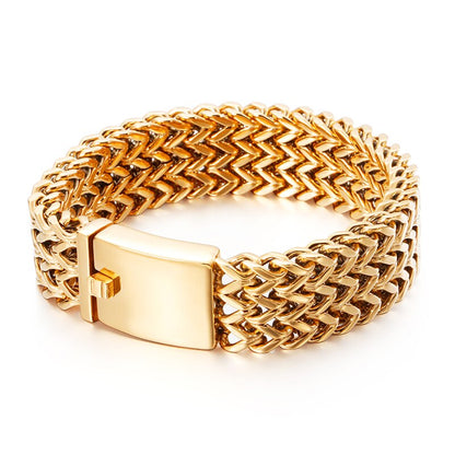 Mesh Link Chain Bracelet Men Punk Vintage Metal Stainless Steel Mens Wrist Band Charm Wide Bracelets Jewelry