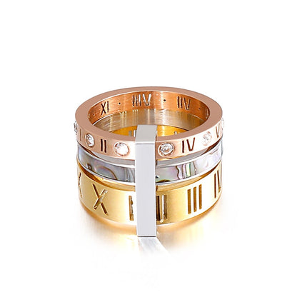 Roman Numerals Stacked Ring Set