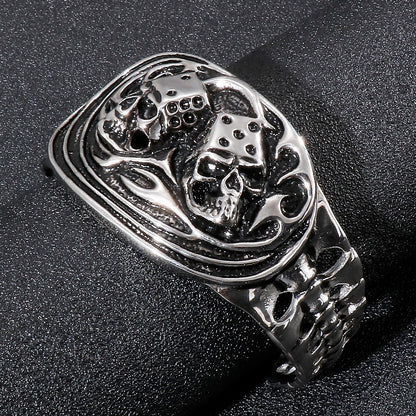 Gothic Gambler Super Heavy Dice Charm Men Bangle Bracelet