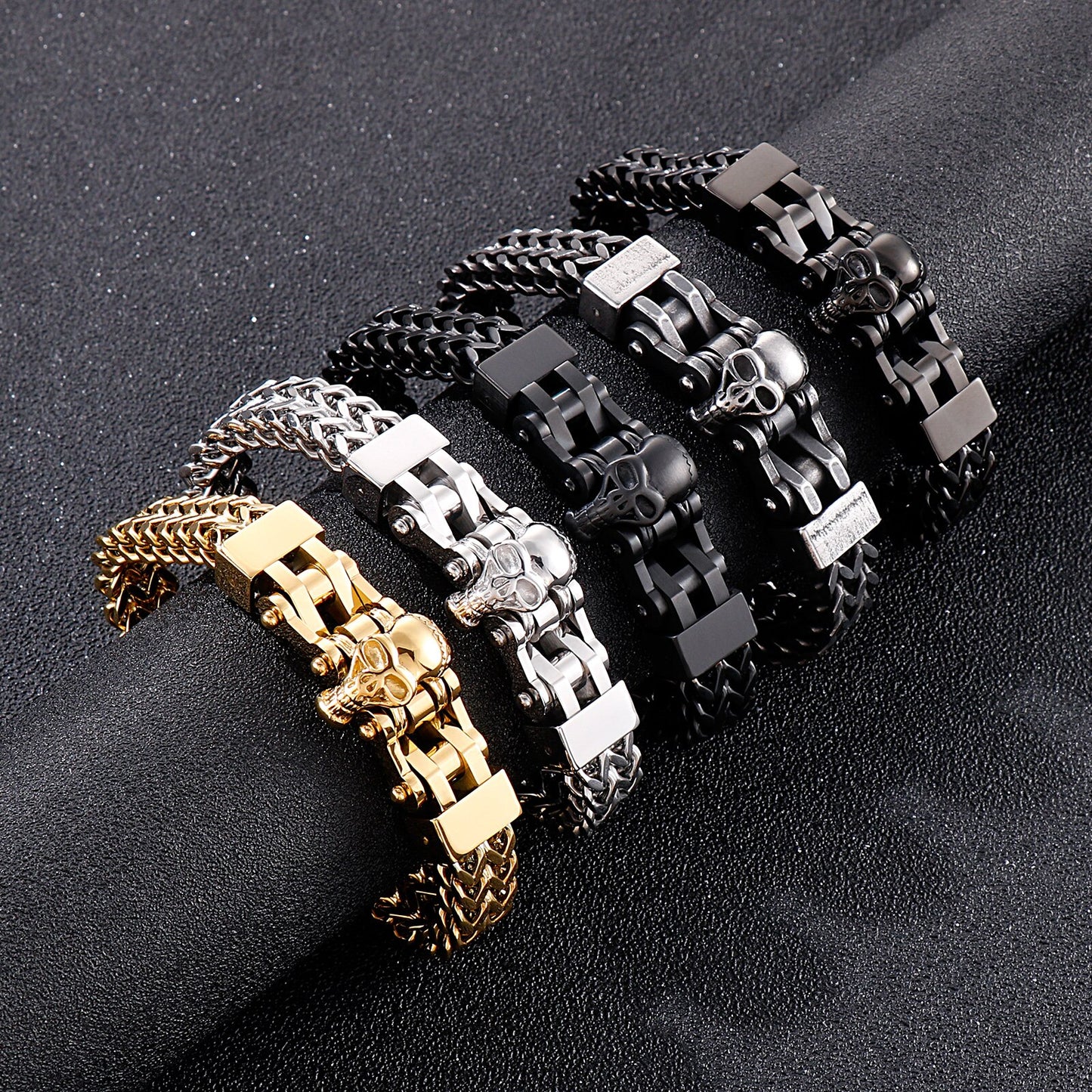 Skull Mesh Chain Bracelet in Multiple Colors