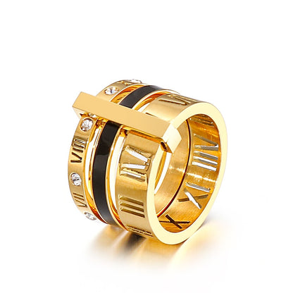 Roman Numerals Stacked Ring Set