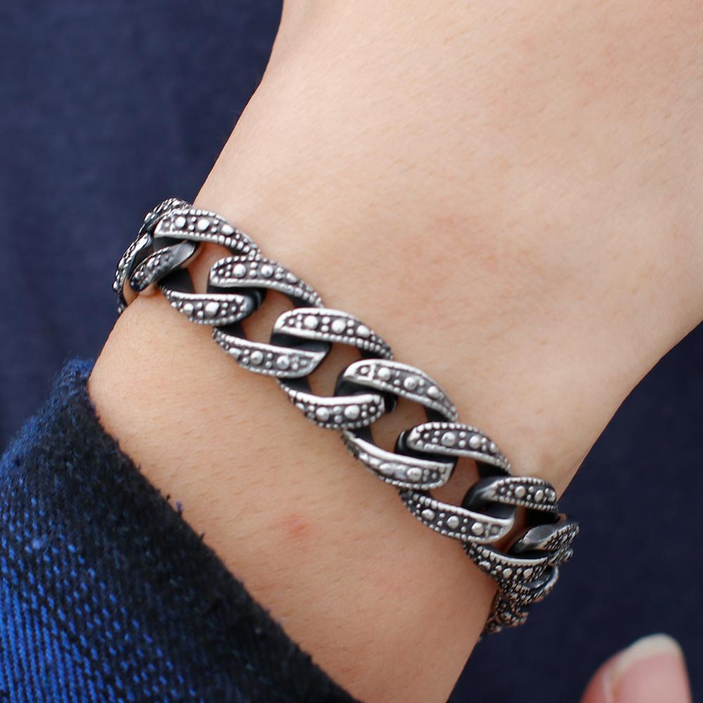 Ancient Steel Figaro Chain Link Bracelet