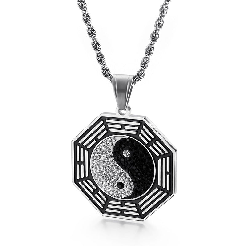 Yin Yang Tag Pendant Necklace