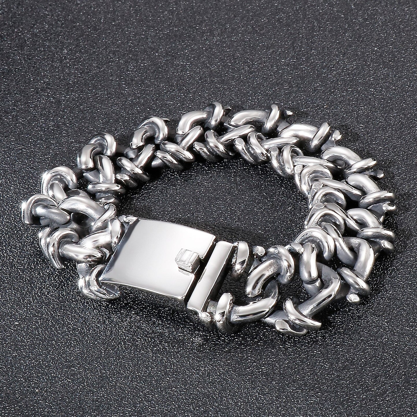 Irregular Special Design Metal Link Chain Men Bracelet Stainless Steel Viking Fashion Jewelry 2021