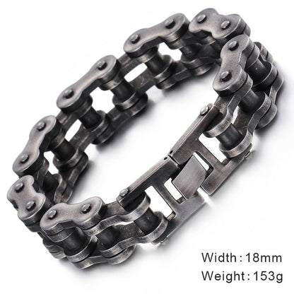 Vintage Biker Men‘s Bracelet Retro Black Stainless Steel Punk Bracelets Men Fashion Jewelry