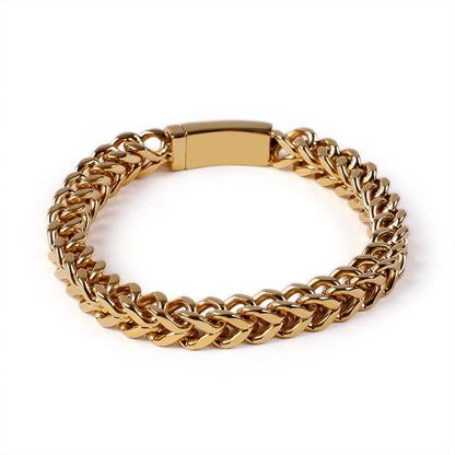 Reverse Weave Wheat Chain Bracelet