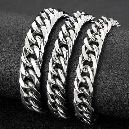 Men Simple Elegant Original Classic Polishing Chain Bracelet Shiny Design Fashion Retro Punk Jewelry