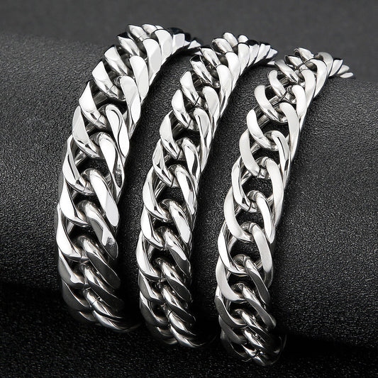 Men Simple Elegant Original Classic Polishing Chain Bracelet Shiny Design Fashion Retro Punk Jewelry