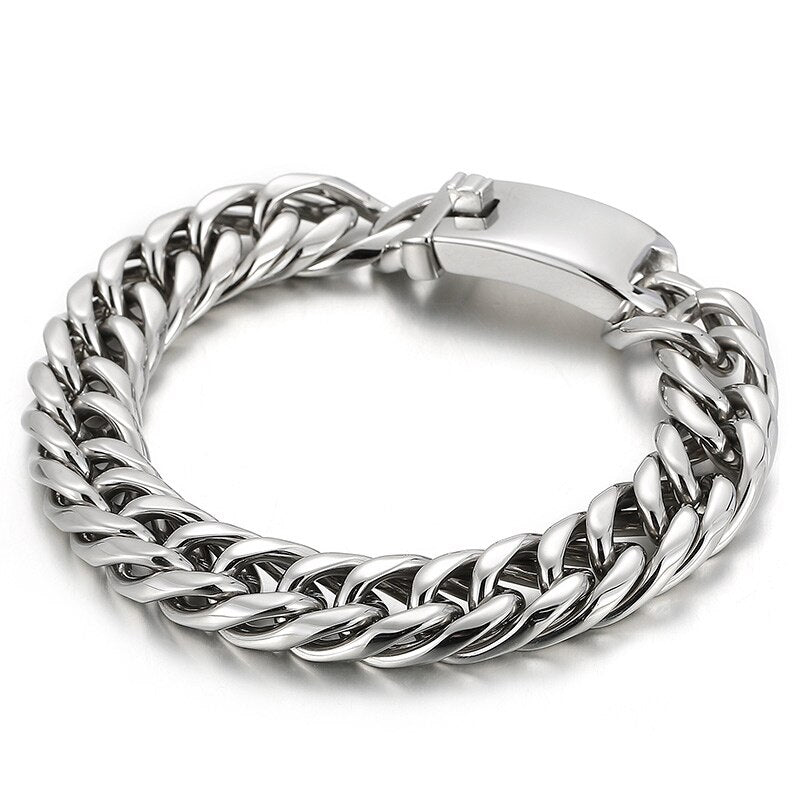 Men Simple Elegant Original Classic Polishing Chain Bracelet Shiny Design Fashion Retro Punk Jewelry