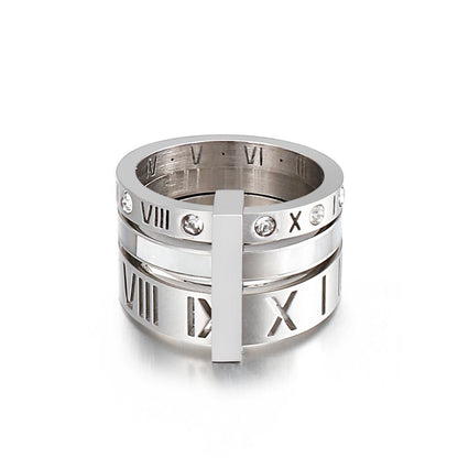 Roman Numerals Stacked Ring Set