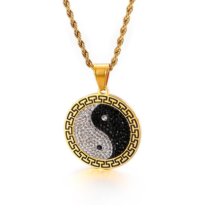 Yin Yang Tag Pendant Necklace