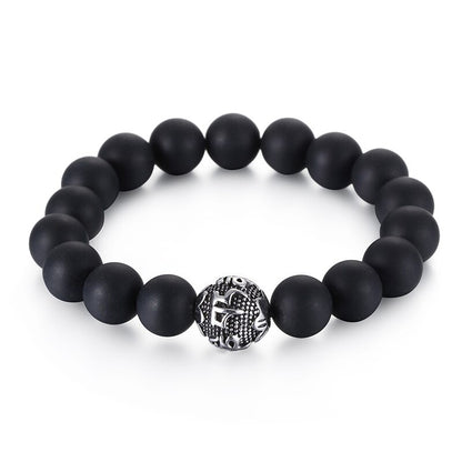 Vingtage Beads Bracelet Men Tiger Eye Charm 10mm 12mm Black Natural Lava Stone Bead Bracelet Mens 2020 Fashion Jewelry