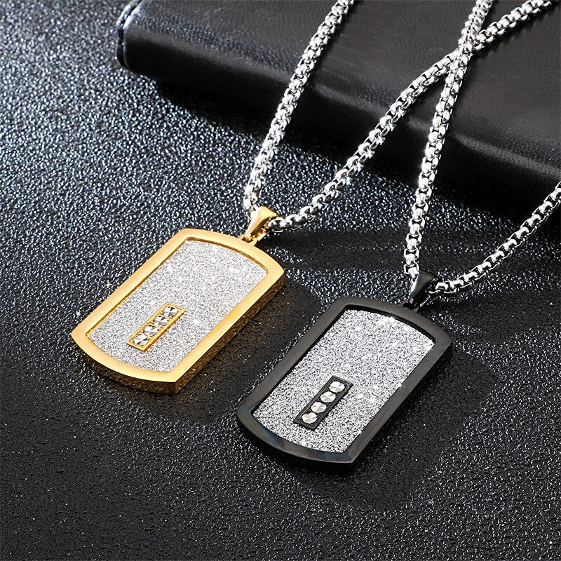 Big Bling High Roller Dogtag Necklace