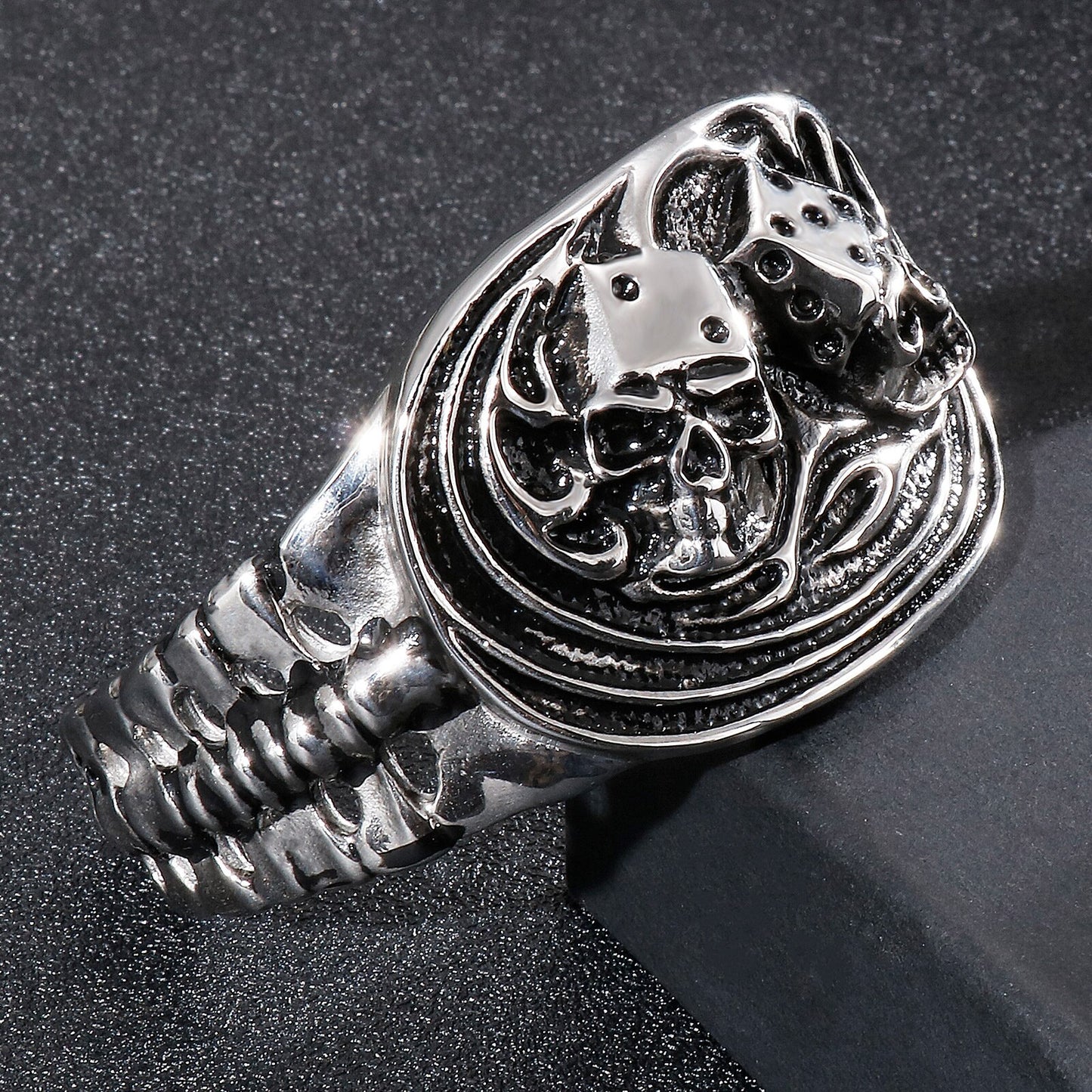 Gothic Gambler Super Heavy Dice Charm Men Bangle Bracelet