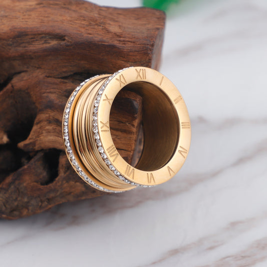 Timekeeper's Roman Numeral Statement Ring