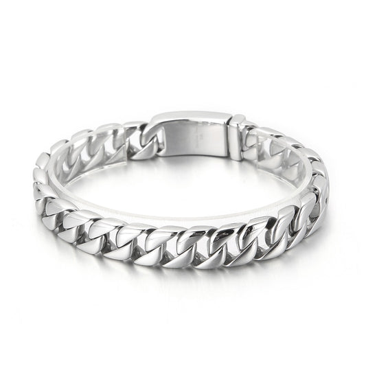 Narrow Cuban Chain Mens Bracelet