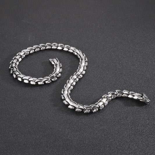 Snake-Link Heavy Armor Chain Necklace