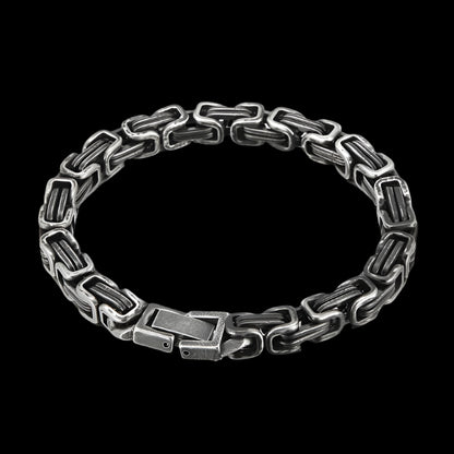 Mens Geometric Link Steel Bracelet