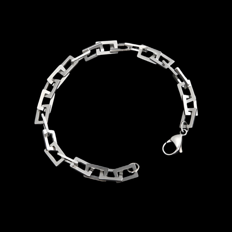 Modern Square Link Chain Mens Bracelet