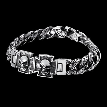 Punk Cross and Skull Mens Bracelet