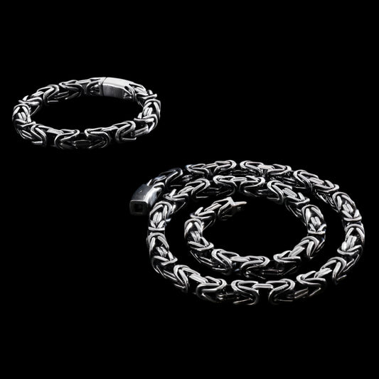 Renaissance Byzantine Chain Necklace and Bracelet