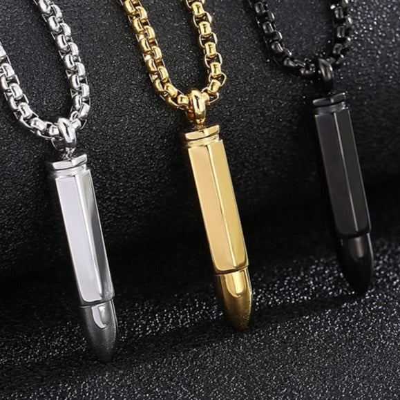 Minimalist Bullet Pendant High Caliber Necklace