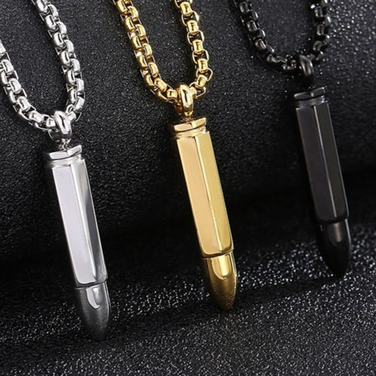 Minimalist Bullet Pendant High Caliber Necklace