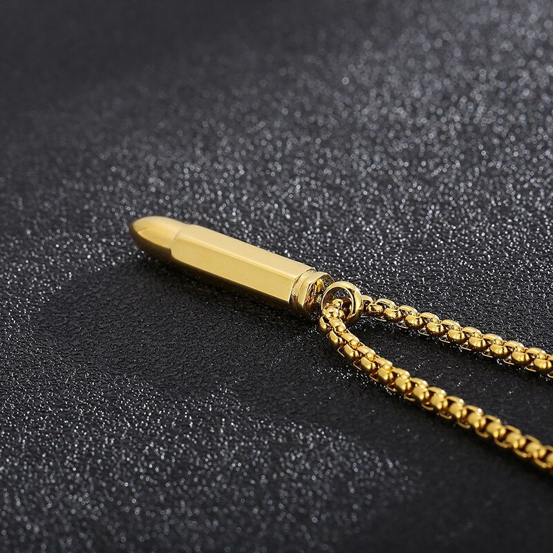 Minimalist Bullet Pendant High Caliber Necklace