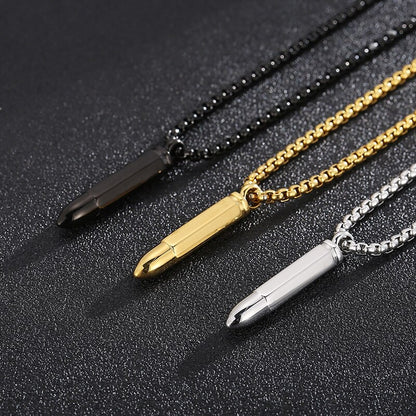 Minimalist Bullet Pendant High Caliber Necklace