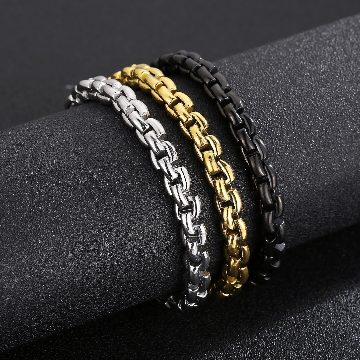 Anchor Chain Thick Gauge Post Clasp Bracelet