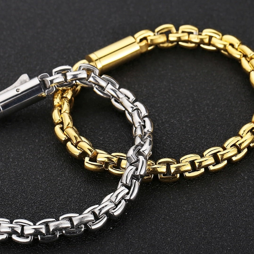 Anchor Chain Thick Gauge Post Clasp Bracelet