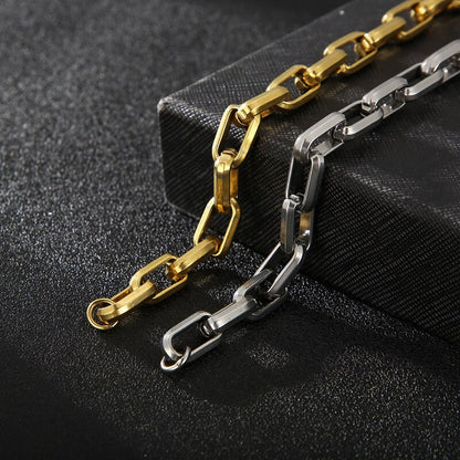 Men's Bracelets Hip Hop Hollow Square Link Chain Stainless Steel Bracelets For Men Vintage Jewelry