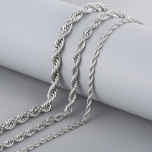 Twisted Steel Rope Chain Necklace