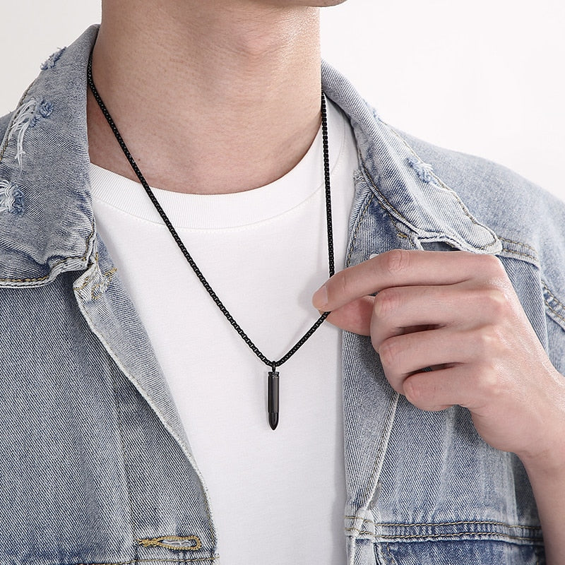 Minimalist Bullet Pendant High Caliber Necklace