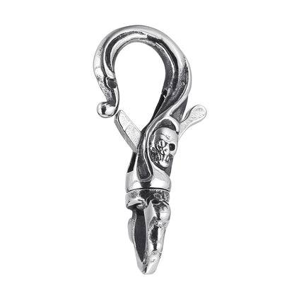 Skull and Scrollwork Lobster Clasp Keychain Fob