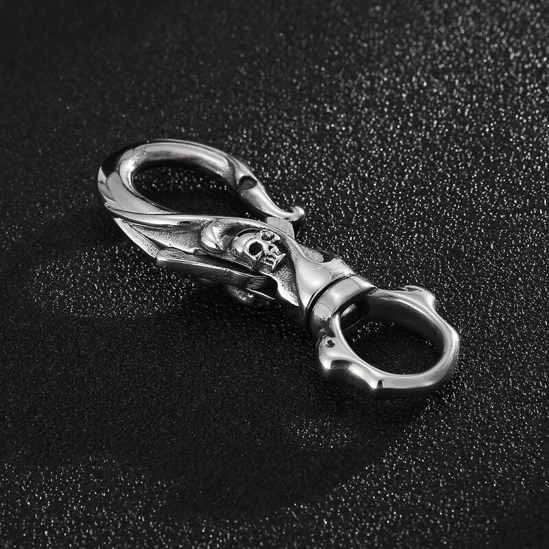 Skull and Scrollwork Lobster Clasp Keychain Fob