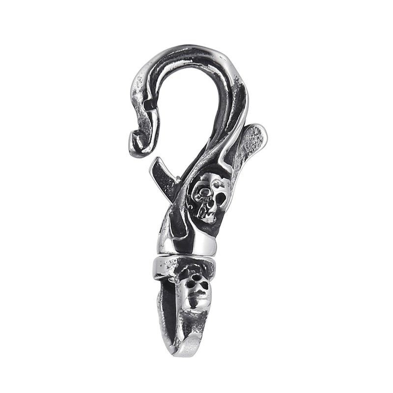 Skull and Scrollwork Lobster Clasp Keychain Fob