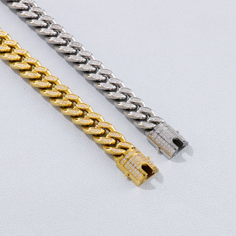 Rhinestone Iced Out Cuban Link Chain