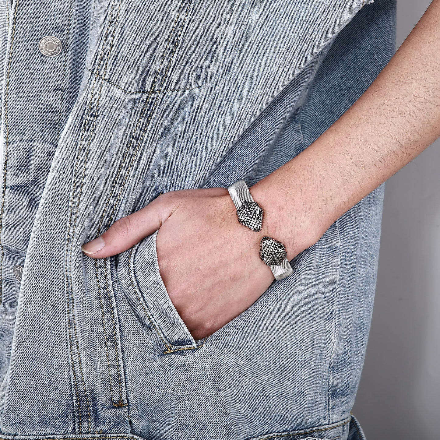 Serpent Bangle Animal Charm Bracelet