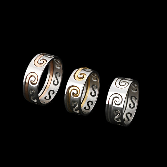 Scrollwork Colorblock Ring