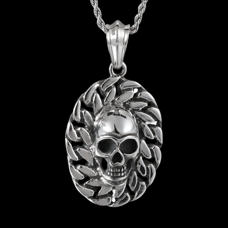 Skull Circle Pendant Necklace