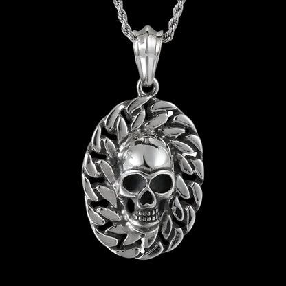 Skull Circle Pendant Necklace
