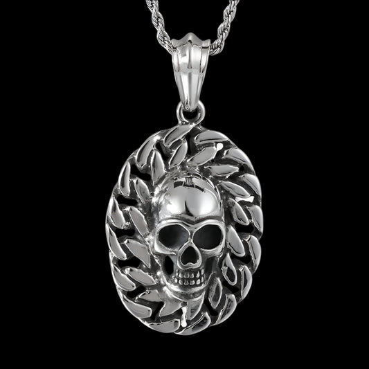 Skull Circle Pendant Necklace