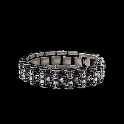 Skull Engraved Watch Link Bracelet