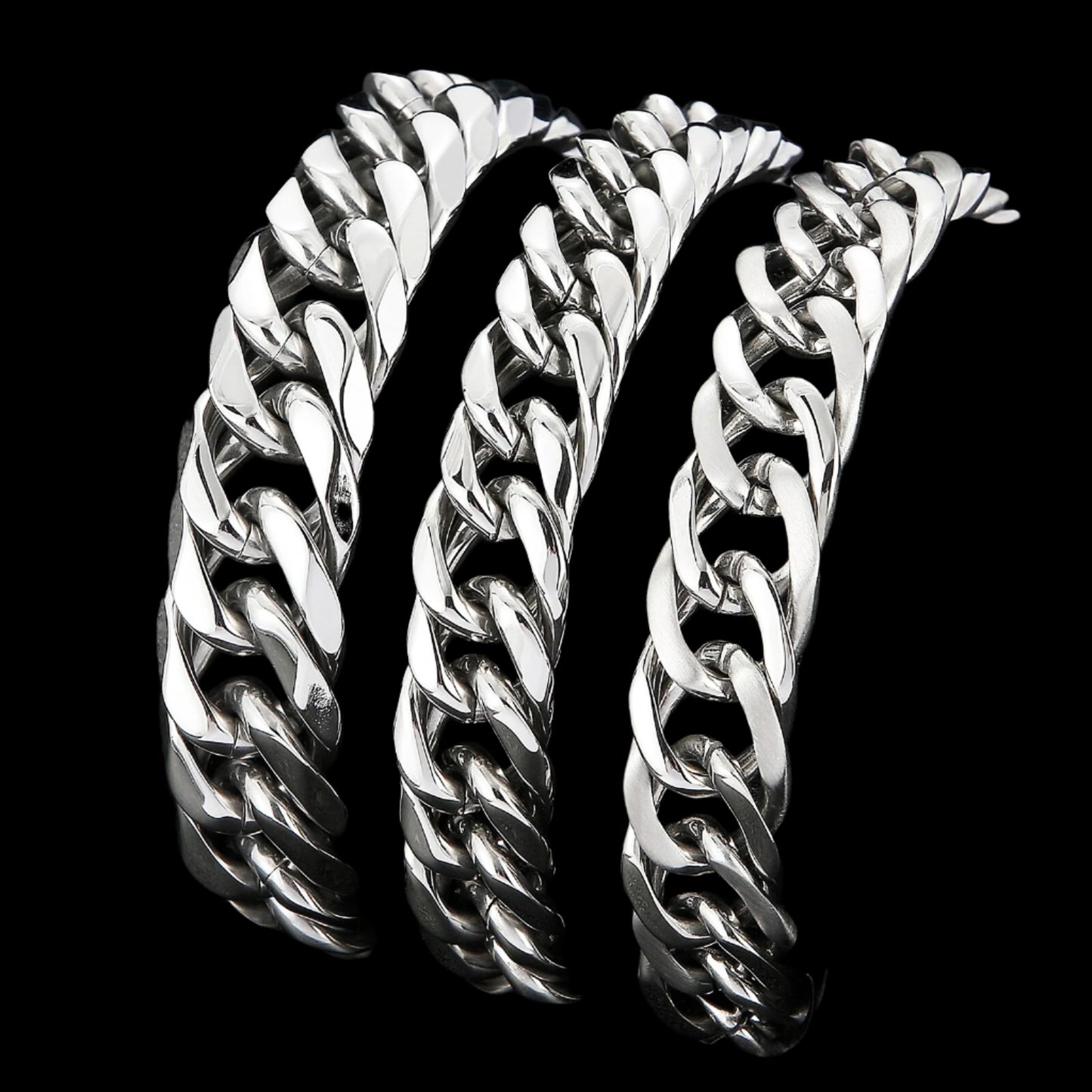 Slide Chain High Polish Mens Bracelet