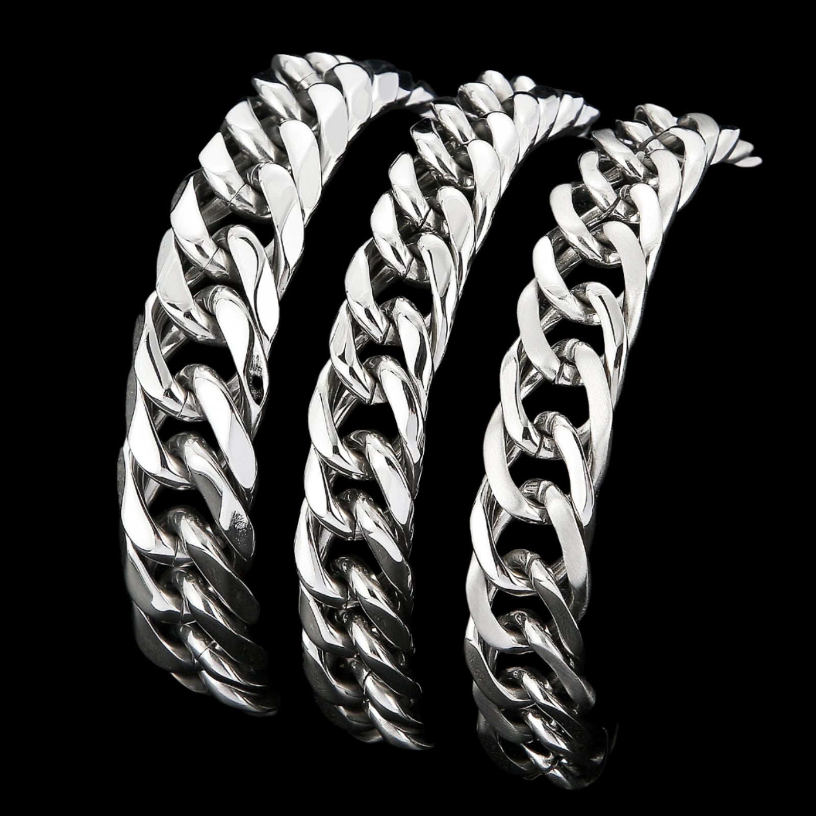 Slide Chain High Polish Mens Bracelet