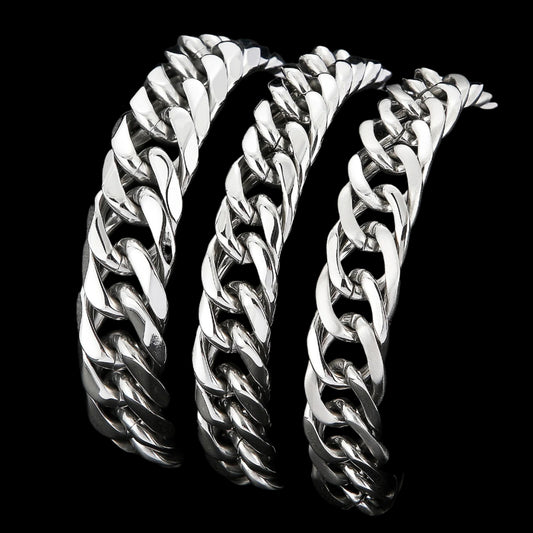 Slide Chain High Polish Mens Bracelet